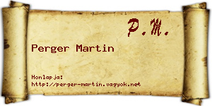 Perger Martin névjegykártya